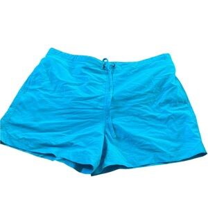L.L. Bean Womens Aqua Water Resistant Shorts Mesh Liner Size Large